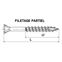 Vis Rocket parquet Torx Ø3,5 acier zingué – Boîte de 500