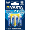 Piles AAA Longlife Power Varta 1.5V LR03 Micro 4903 Ministilo Blister x4
