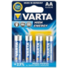 Piles AA Longlife Power Varta LR06 1.5V type 4906 Mignon Stilo pack blister x4