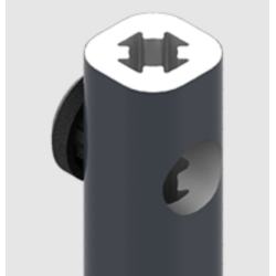 Tringle crémone pompier La Croisée 11,7×11,7 mm – 2500 mm alu gris