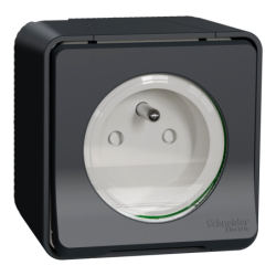 Mureva Styl Schneider Prise de courant 2P+T saillie IP55 - IK08 connex auto blanc