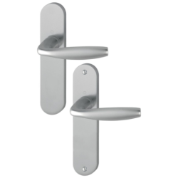 Poignée Hoppe New York WC/SDB alu aspect inox – bec de cane