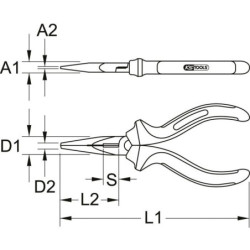 Pince à bec demi rond Ergotorque Kstools