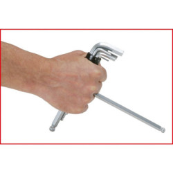 Jeu de 8 clés mâles Kstools 6 pans à tête sphériques longues de 2 à 10 mm