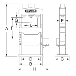 Presse hydraulique d'atelier à pied 2 vitesses Kstools capacité 30 tonnes