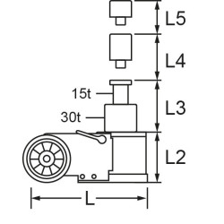 Cric hydropneumatique 30T/15T pliable Kstools