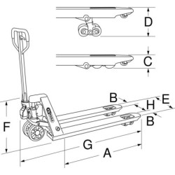 Transpalette 2,5 tonnes Kstools longueur des fourches 1150 mm