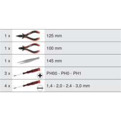 Coffret de pinces et tournevis électroniques Kstools de 1.4 à 3 mm 10 pièces