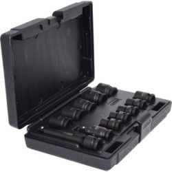 Coffret de douilles à chocs 6 pans 1/2 10 à 24 mm cardan et rallonge Kstools 12 pièces
