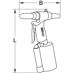 Riveteuse pneumatique Kstools pour rivet 2.4 - 3.2 - 4.0 et 4.8 mm