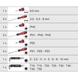 Module de vissage pour servante Kstools Pearl In et Dakar Kstools 28 pièces