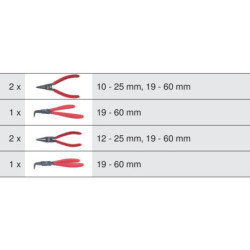 Module de pinces à Circlips pour servante Kstools Perl in et Dakar 6 pièces