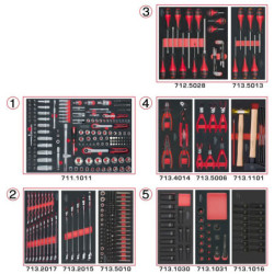 Composition d'outils 5 tiroirs pour servante Kstools 384 pièces