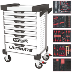 Servante Ultimate Kstools blanche 7 tiroirs équipée de 384 outils