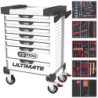 Servante Ultimate Kstools blanche 7 tiroirs équipée de 384 outils