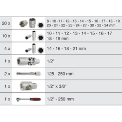 Coffret de douilles et accessoires Ultimate 1/2 Kstools 39 pièces