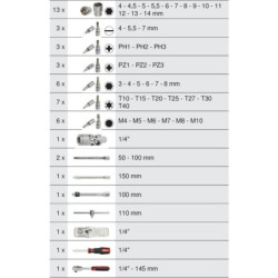 Coffret de douilles et accessoires Ultimate 1/4 Kstools 50 pièces