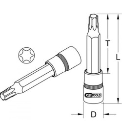 Douille tournevis longue Ultimate Kstools Torx 1/2 T50