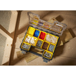 Organiseur etanche profondeur 64 mm Stanley 10 compartiments amovibles