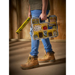 Organiseur etanche profondeur 64 mm Stanley 10 compartiments amovibles