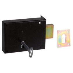 Serrure en applique Metalux DOM FC04612030 noire 80x80mm gauche