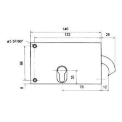 Serrure en applique Metalux à crochet cylindre européen axe 78mm droite