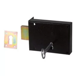 Serrure en applique Metalux DOM FC04611030 noire 80x80mm droite