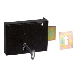 Serrure en applique Metalux DOM FC04611030 noire 80x80mm droite