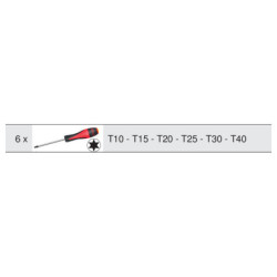 Jeu de 6 tournevis ultimate Kstools torx T10 T15 T20 T25 T30 T40