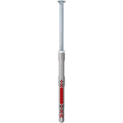 Cheville rallongée Fischer DuoXpand‑T – bimatière + vis tête fraisée, double ancrage