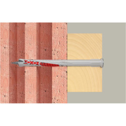 Cheville rallongée Fischer DuoXpand‑T – bimatière + vis tête fraisée, double ancrage