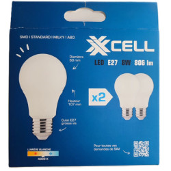 Ampoule LED SMD XXCELL 8W E27 4000K 806 lumens (x2)