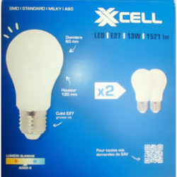Ampoule LED SMD XXCELL 13W E27 4000K 1521 lumens (x2)