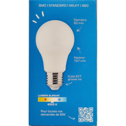 Ampoule LED SMD milky XXCELL - 4.9W - 4000K - 470 lumens - E27