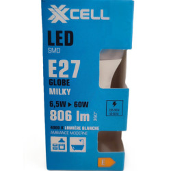 Ampoule LED XXCELL 6.5W 4000K G45 E27 806 lm globe milky