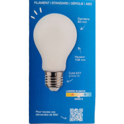 Ampoule LED XXCELL 7W 4000K A60 E27 806 lm globe dépolie
