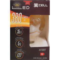Ampoule LED XXCELL G95 5W 2100K E27 ambre filament incurvé