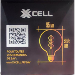 Ampoule LED XXCELL G95 5W 2100K E27 ambre filament incurvé