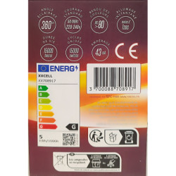 Ampoule LED XXCELL G95 5W 2100K E27 ambre filament incurvé