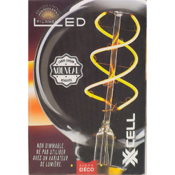 Ampoule LED XXCELL G95 5W 2100K E27 ambre filament incurvé