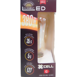 Ampoule LED poire filament incurvé ambré XXCELL 5 W - 260 lumens - 2100 K - E27