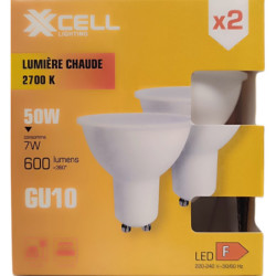 Ampoules LED XXCELL GU10 XX500467 7W 600lm 2700K (x2)