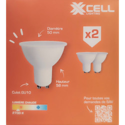 Ampoules LED XXCELL GU10 XX500467 7W 600lm 2700K (x2)