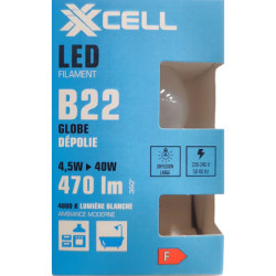 Ampoule LED XXCELL G45 B22 XX500634 4.5W 470lm 4000K dépolie