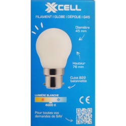 Ampoule LED XXCELL G45 B22 XX500634 4.5W 470lm 4000K dépolie