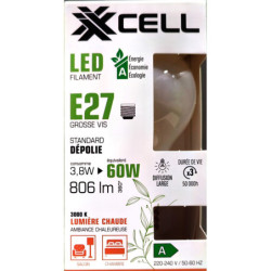 Ampoule LED XXCELL A60 E27 XX500757 3.8W 806lm 3000K classe A