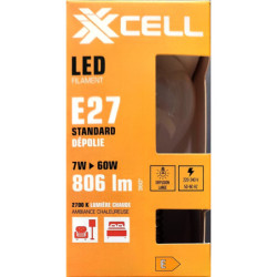 Ampoule LED XXCELL A60 E27 XX500078 7W 806lm 2700K dépolie