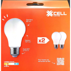 Ampoules LED XXCELL A60 E27 XX500092 8W 806lm 2700K milky (x2)