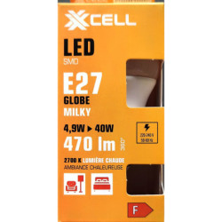 Ampoule LED XXCELL G45 E27 XX500047 4.9W 470lm 2700K milky