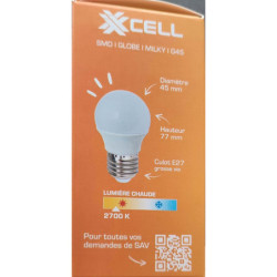 Ampoule LED XXCELL G45 E27 XX500146 6.5W 806lm 2700K milky